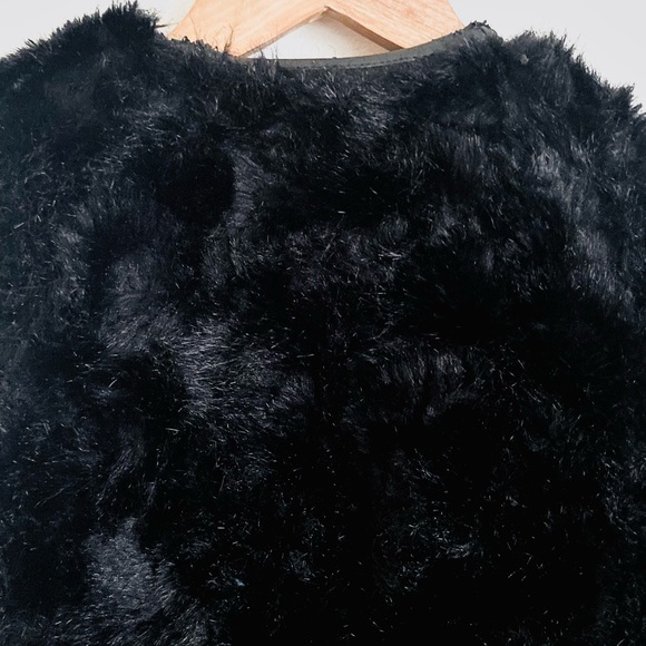 Zara Trf Outerwear Fuzzy Faux Fur Collarless Zip Front Coat in Black Size S EUC - Picture 12 of 16